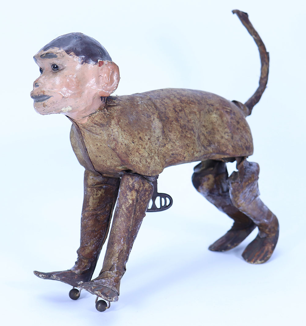 A rare and early Roullet and Decamps Monkey mechanical toy, French circa 1890,