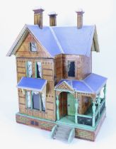 A good Moritz Gottschalk model 3582 blue roof Dolls House, German circa 1902,