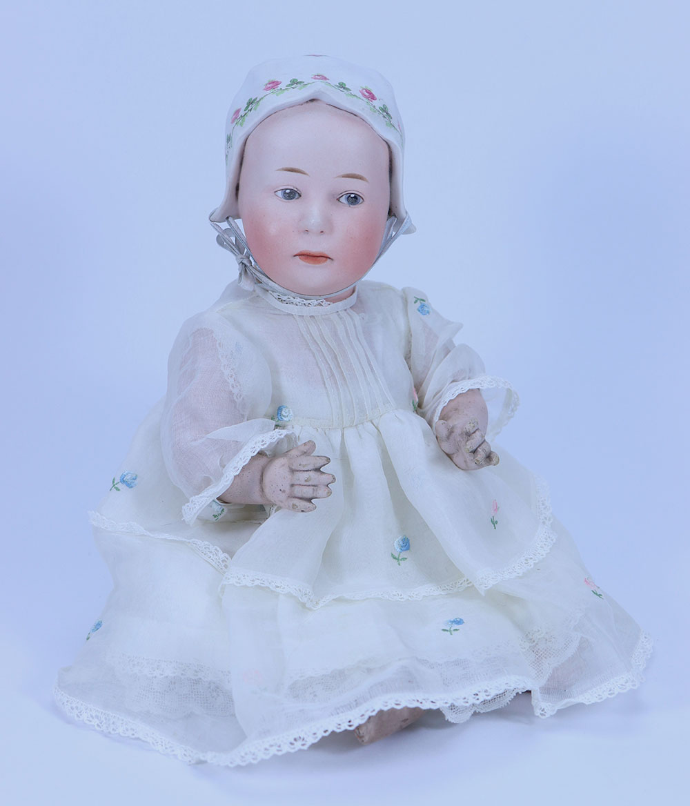 A large Gebruder Heubach 7977 ‘Baby Stuart’ bisque head baby doll, German circa 1910,