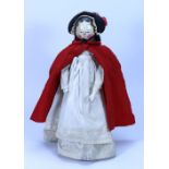Painted wooden peg doll,