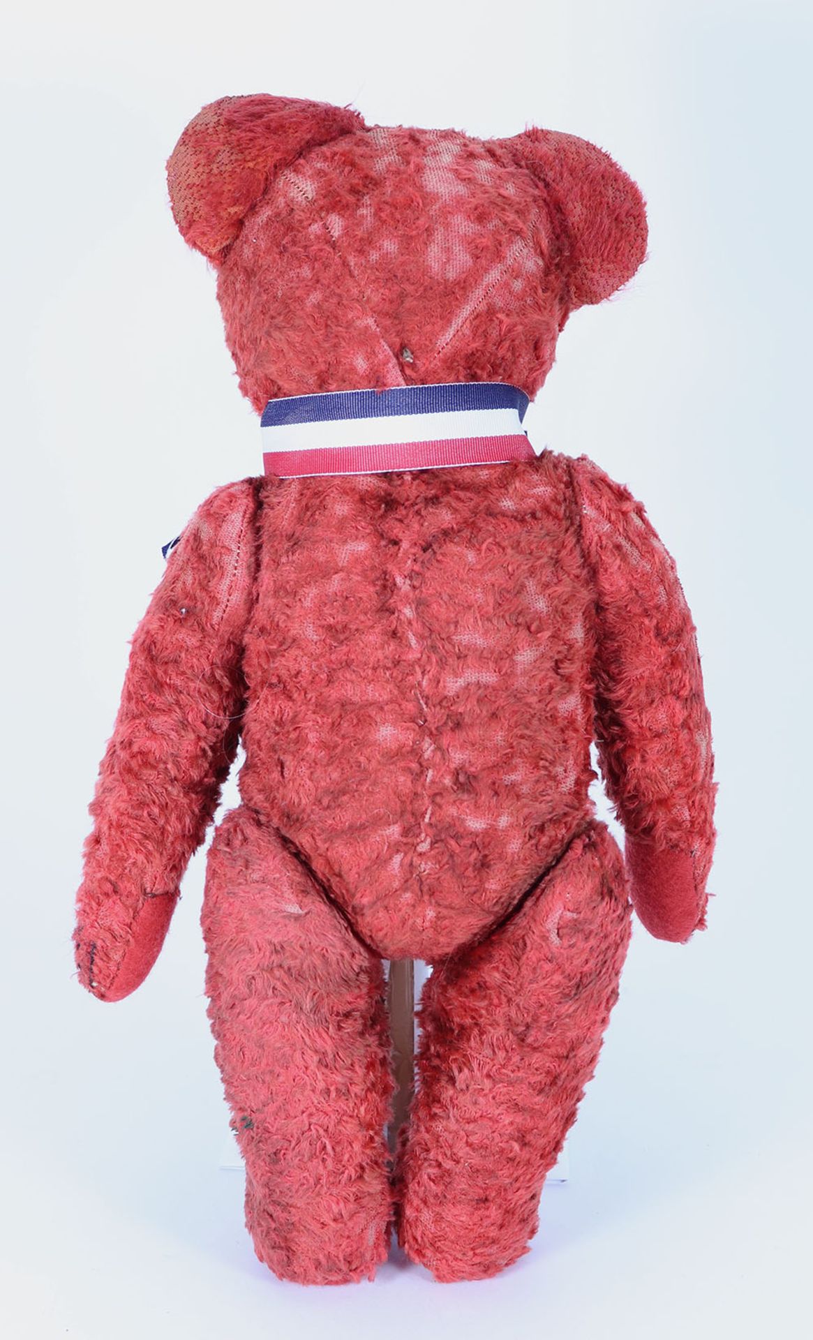 A rare red cotton plush Teddy bear, 1930s possibly Alpha Farnell, - Bild 2 aus 2