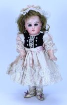 A good early Depose Tete Jumeau bisque head Bebe doll, size 3, French circa 1885,