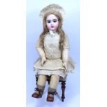A large Tete Jumeau bisque head Bebe doll, size 12, French circa 1905,