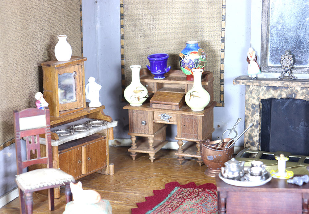 A good early painted wooden room set and furniture, probably French 1860/70s, - Image 3 of 4