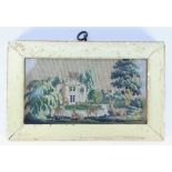 A 19th century miniature embroidery ‘Country House and Park’ picture,