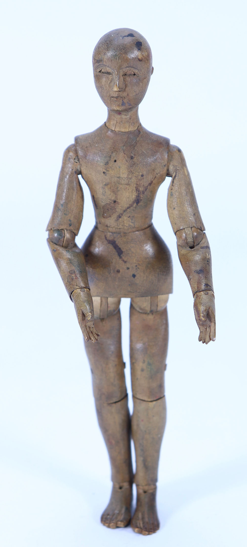 A rare miniature 19th century wooden articulated artists Lay figure, - Image 2 of 4
