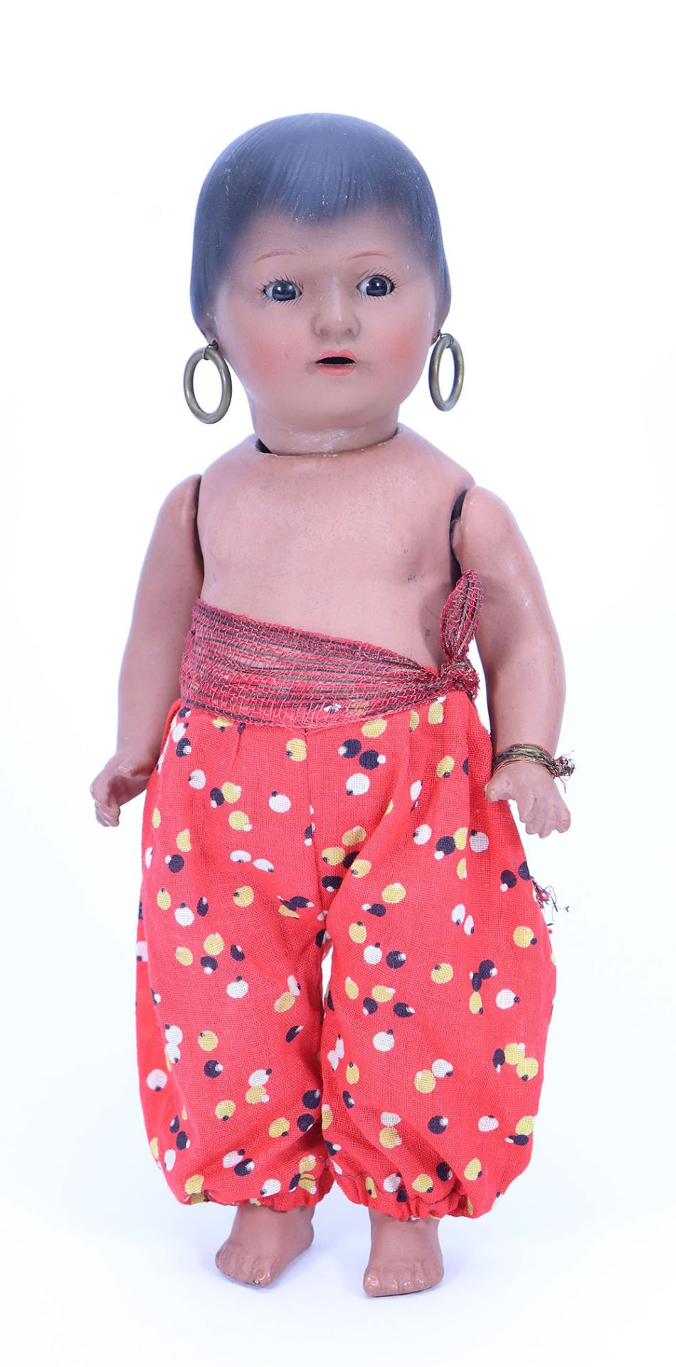 A small Heubach Koppelsdorf 452 ethnic bisque head doll, German circa 1920,