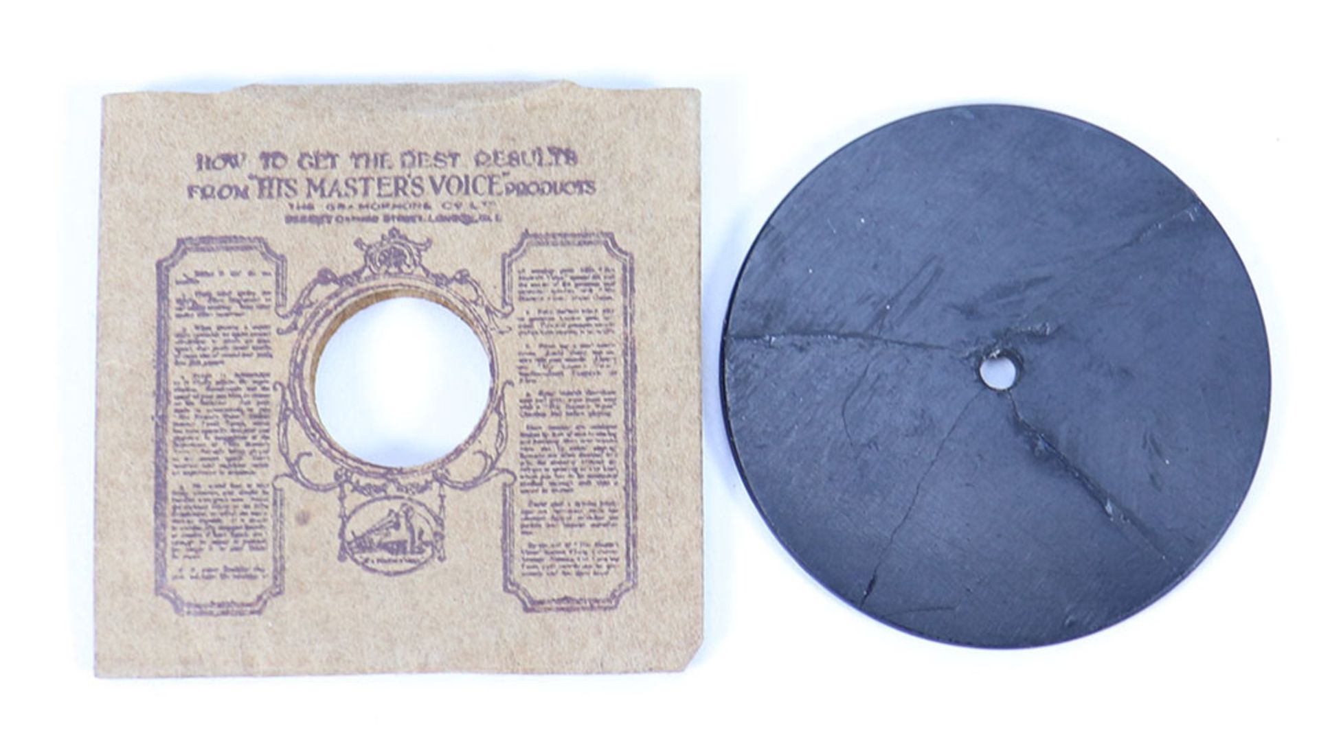 A rare miniature record ‘God Save the King’ HMV record as made for Queen Mary’s Dolls House, circa 1 - Bild 2 aus 2