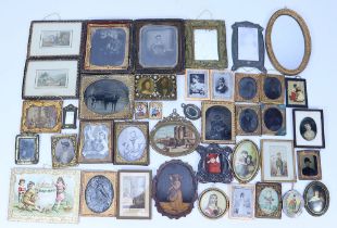 Collection of Dolls House and miniature pictures and mirrors,