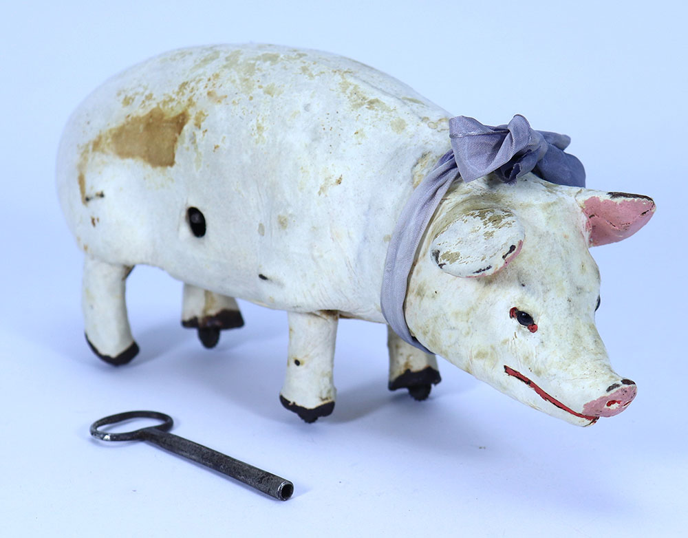 A Roullet and Decamps Pig mechanical toy, French circa 1900,