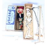 Pelham Puppets boxed MacBoozle and Skeleton, 1950s,