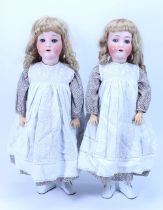 A pair of Alt, Beck & Gottschalck 1362 bisque head dolls, German circa 1915,