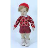 A Lenci felt series 300 Golfer doll from sports series, Italian circa 1930,