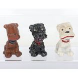 Three metal painted ‘Snuggle Pups’ comic strip characters by Greenduck Co, American 1920s