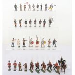 Selection of French and German solid cast 48mm lead painted figures
