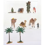 Lead painted Middle Eastern figures and camels