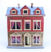 A Moritz Gottschalk blue roof dolls house, German circa 1905,