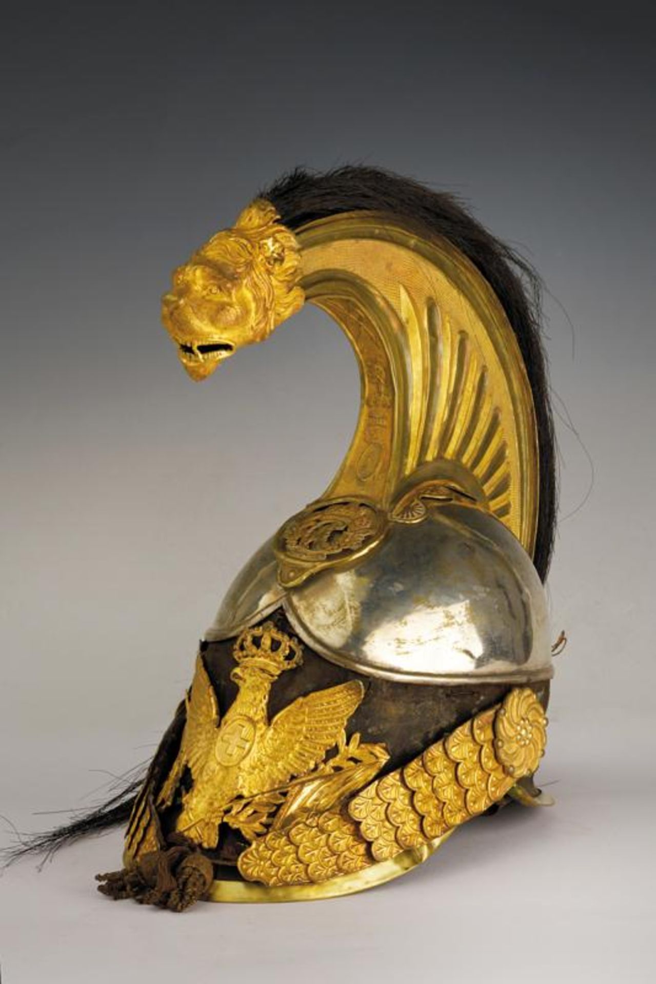 A very rare officer's helmet of the 'Piemonte Reale' regiment, epoch Carlo Alberto