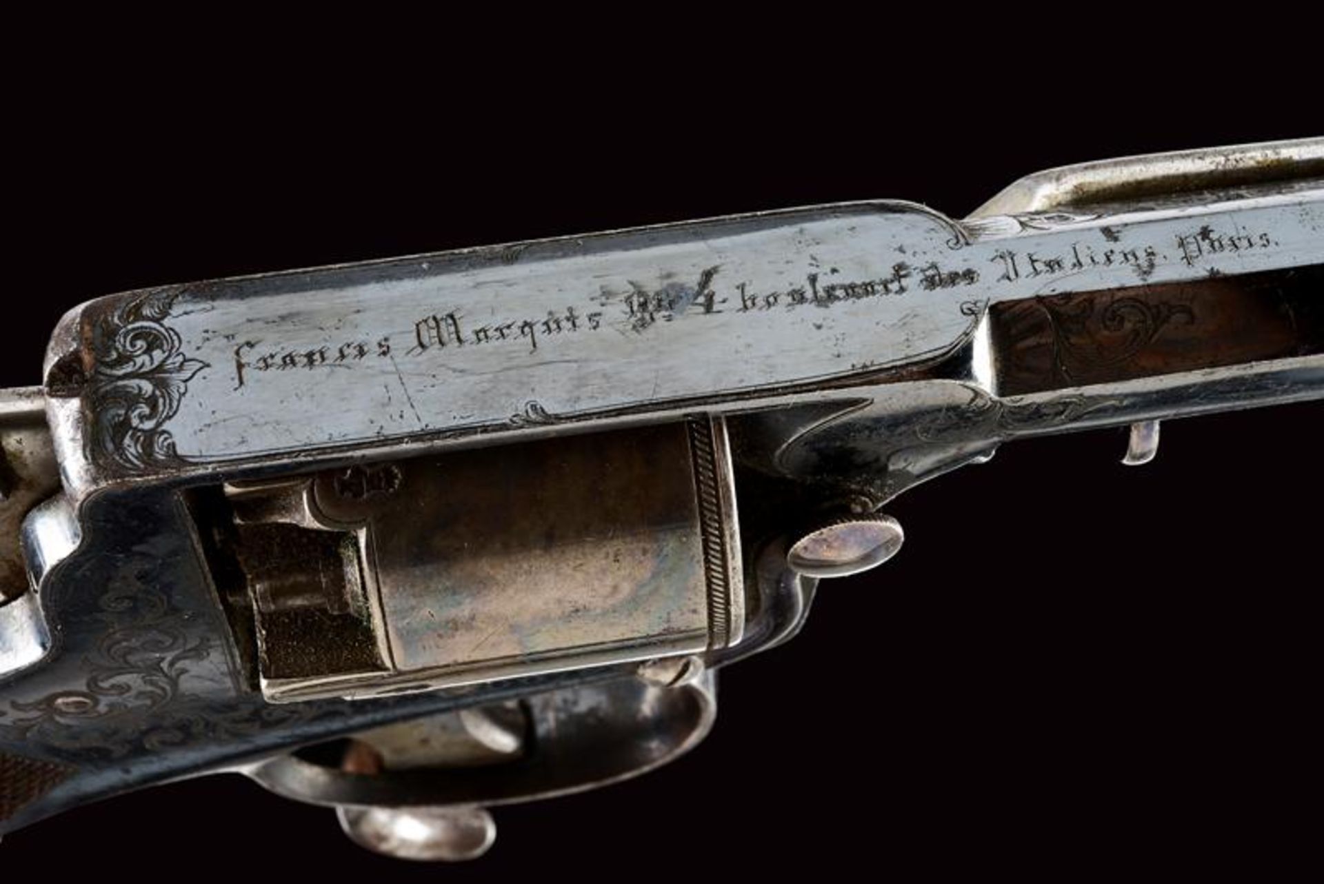 A Tranter patent percussion revolver by Francis Marquis in Paris - Image 6 of 7