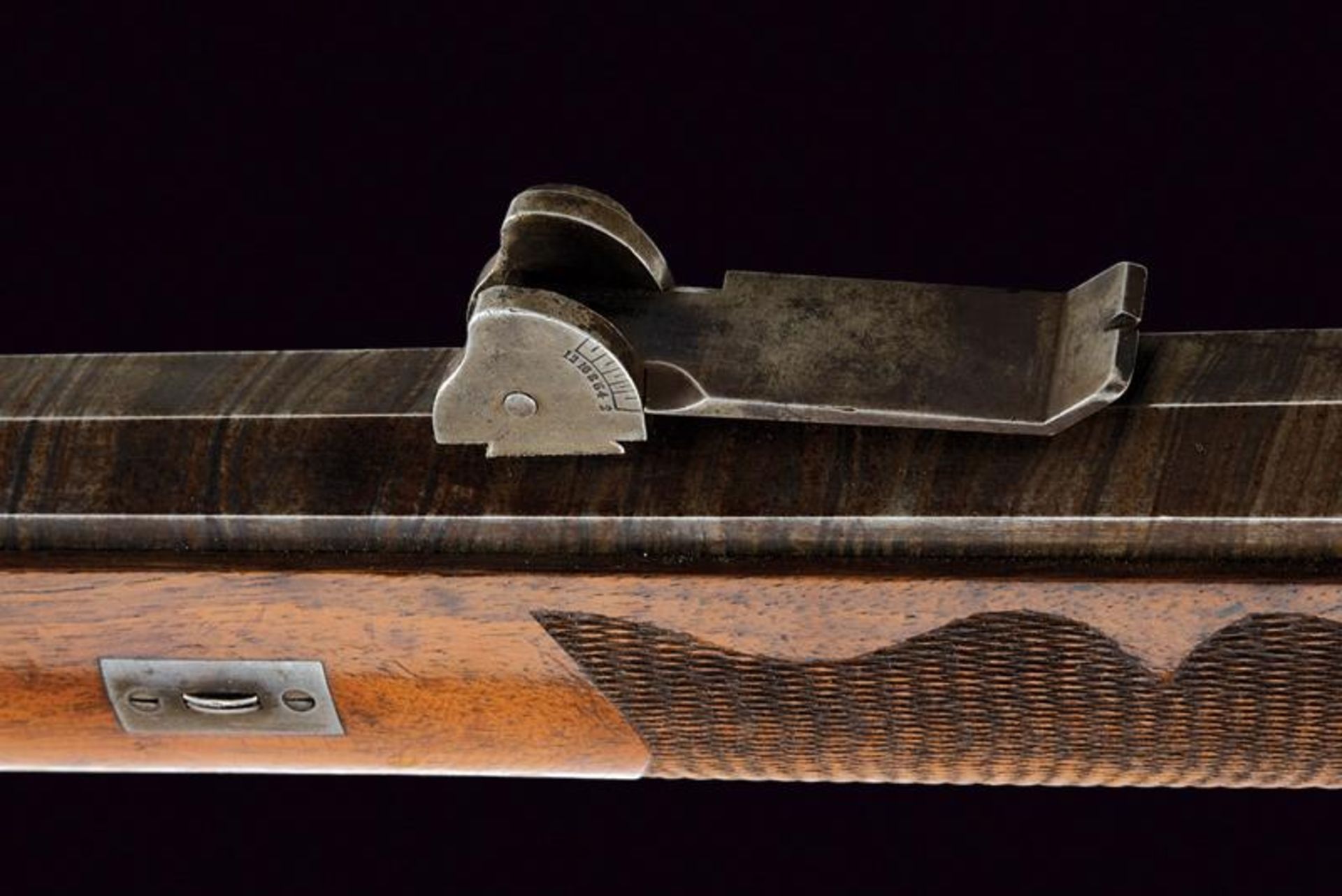 A canton-type percussion target rifle signed L. C. Perrenoud - Image 5 of 9