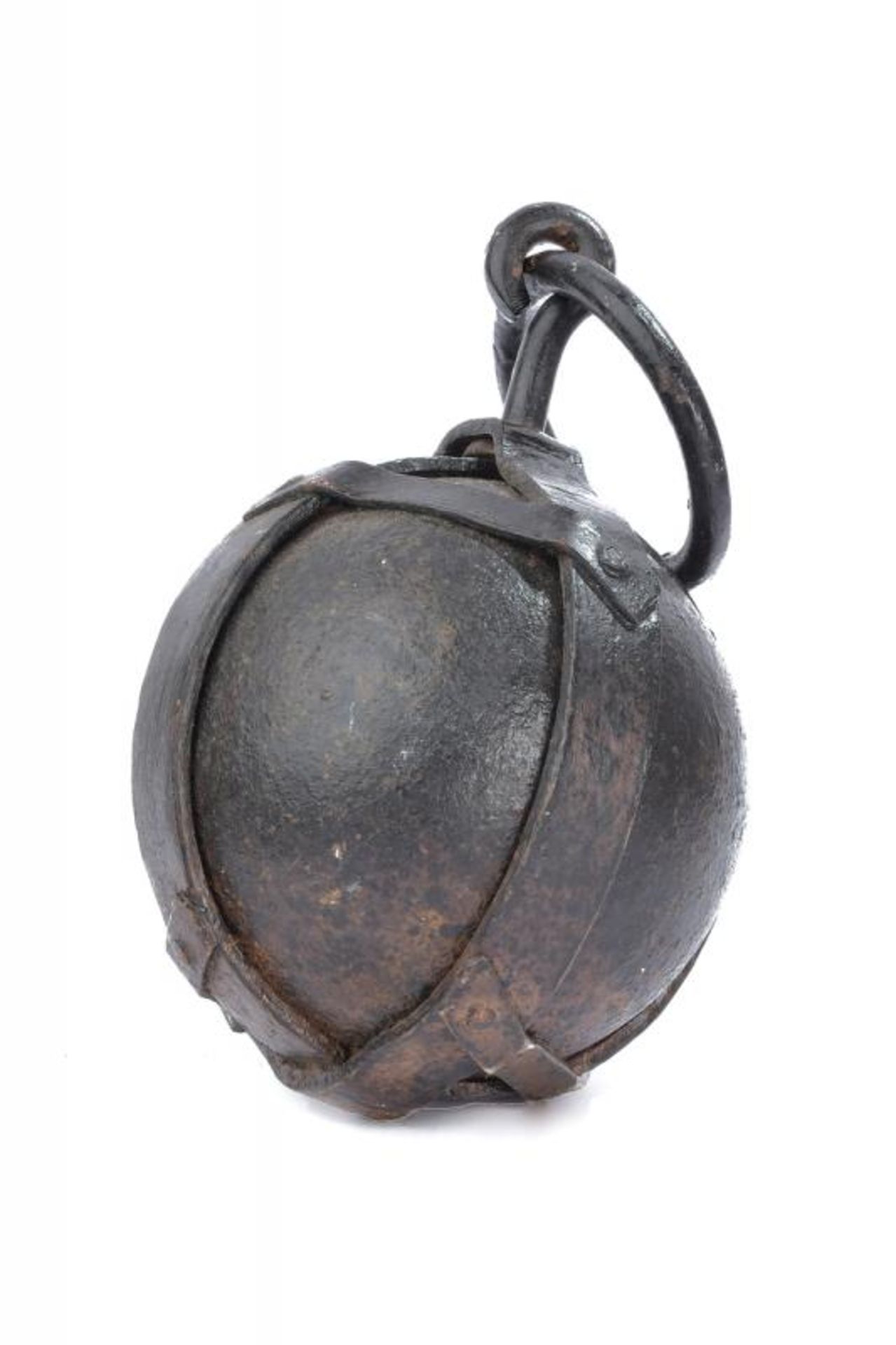 A rare iron legcuff ball - Image 3 of 5