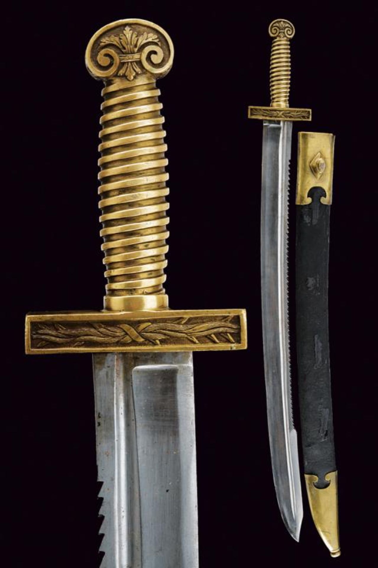A very rare saw-back pioneer's short sword