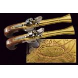 A pair of naval officer's flintlock pocket pistols by Nock