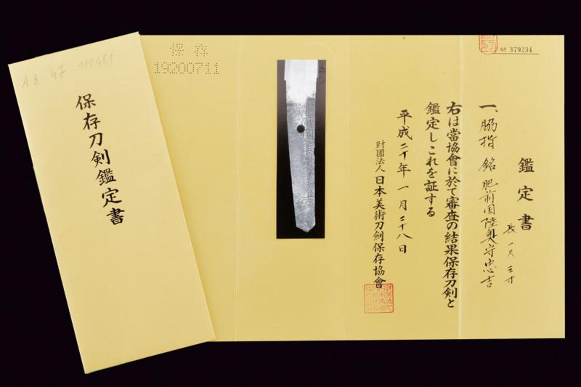 A wakizashi in shirasaya, mei: Hizen kuni ju Mustu no Kami Tadayoshi - Bild 8 aus 10