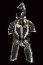 A black-and-white half armour