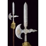 A rare engraved halberd with monogram of Augustus II the Strong