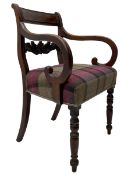 George III inlaid mahogany elbow desk chair