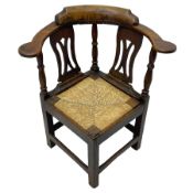 18th century country elm and oak corner chair