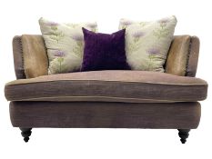 John Sankey - two-seat contemporary shape hardwood-framed snuggler sofa