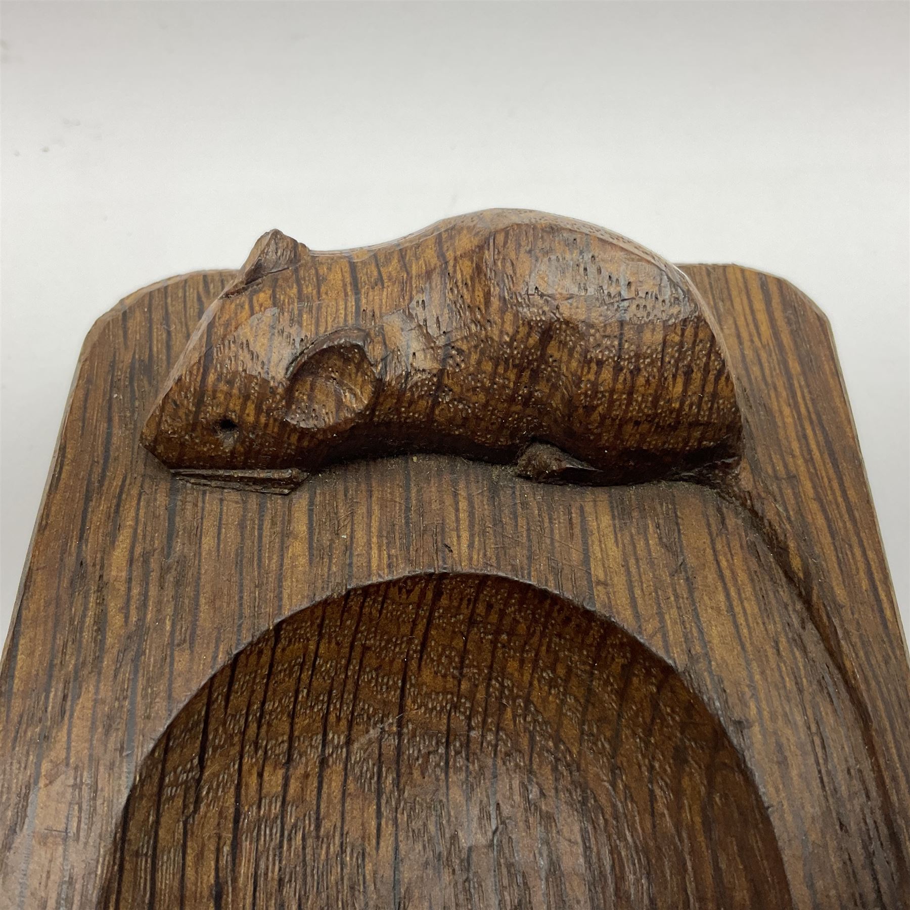 Mouseman - oak ashtray - Image 4 of 9