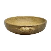 Mouseman - oak circular nut bowl