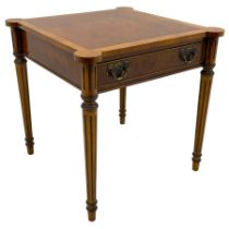 Figured amboyna side or lamp table