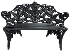 Coalbrookdale - black painted cast iron 'fern' pattern garden bench