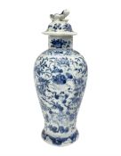 Late 19th/early 20th century Chinese blue and white vase and cover