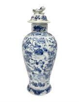 Late 19th/early 20th century Chinese blue and white vase and cover