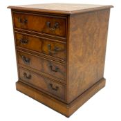 Georgian design figured walnut filing cabinet in the form of a chest of drawers