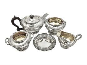 Mid 20th century silver five piece tea service