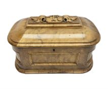 19th century figured walnut tea caddy