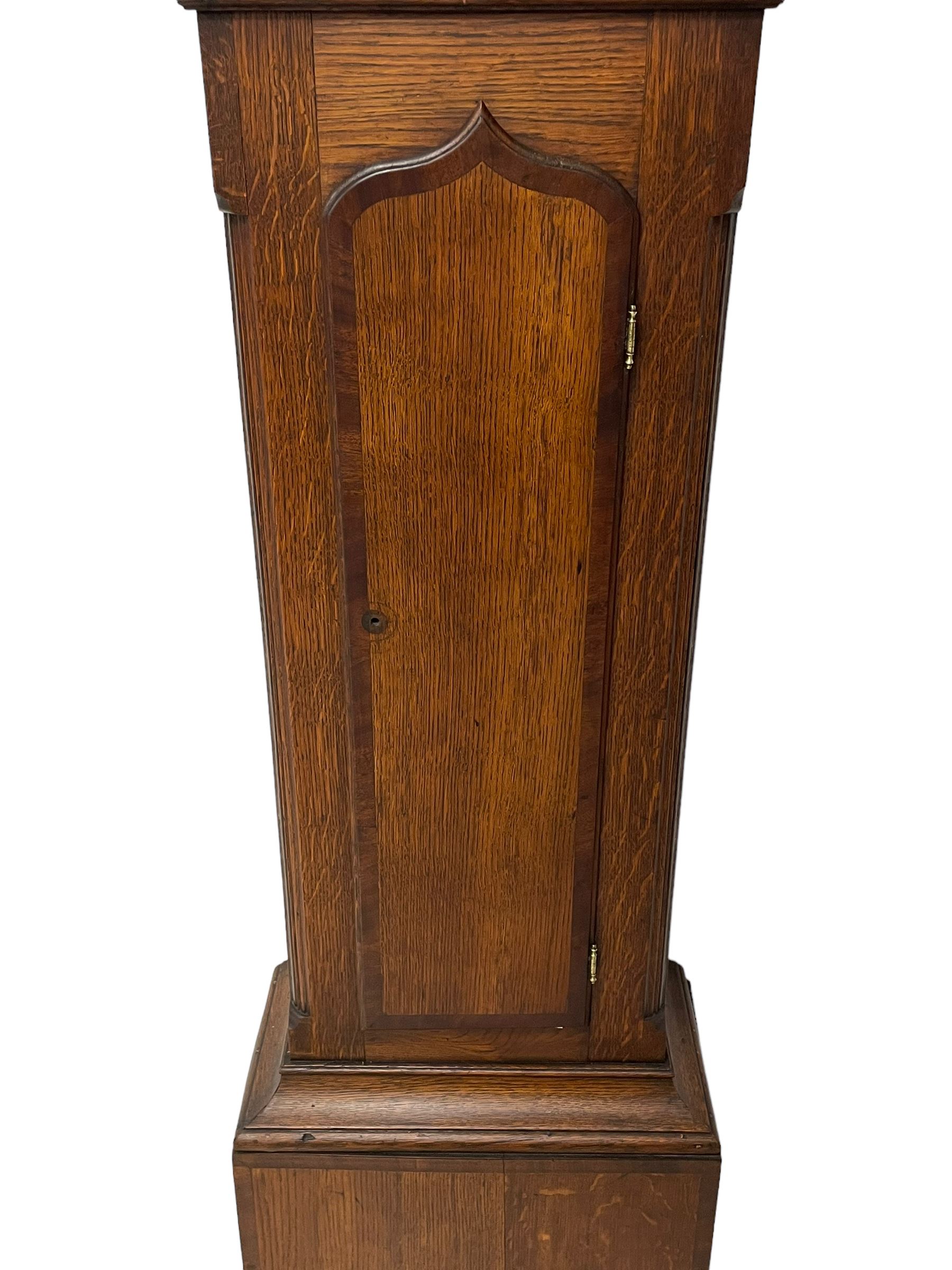 John Greaves of Newcastle - Mid-18th century 8-day oak longcase clock with a flat top - Image 3 of 12
