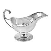 Edwardian silver sauce boat