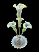 Victorian Vaseline glass epergne