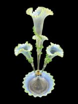 Victorian Vaseline glass epergne