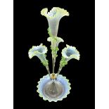 Victorian Vaseline glass epergne