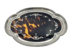 1920's silver and tortoiseshell dressing table tray