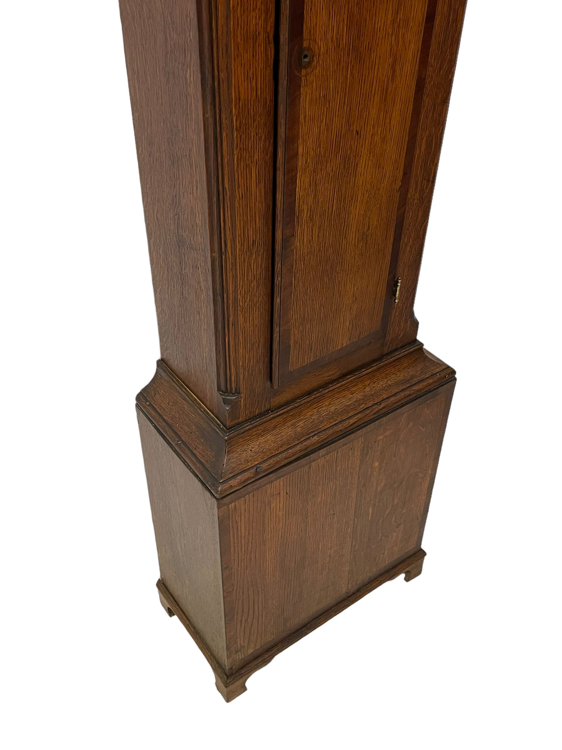 John Greaves of Newcastle - Mid-18th century 8-day oak longcase clock with a flat top - Image 7 of 12