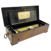 Swiss - late19th century cylinder musical box playing 8 airs